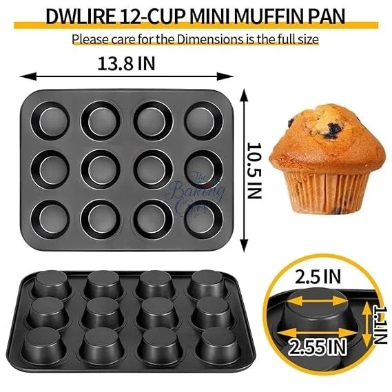 The Baking Curv 12-Cup Non-Stick Mini Muffin Pan – Perfect for Baking Cupcakes and Bite-Sized Treats