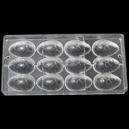 The Baking Curv 12 Holes Easter Eggs Shape Polycarbonate Chocolate Mold DIY Cake Decorating Mold Chocolate Pudding Moulds