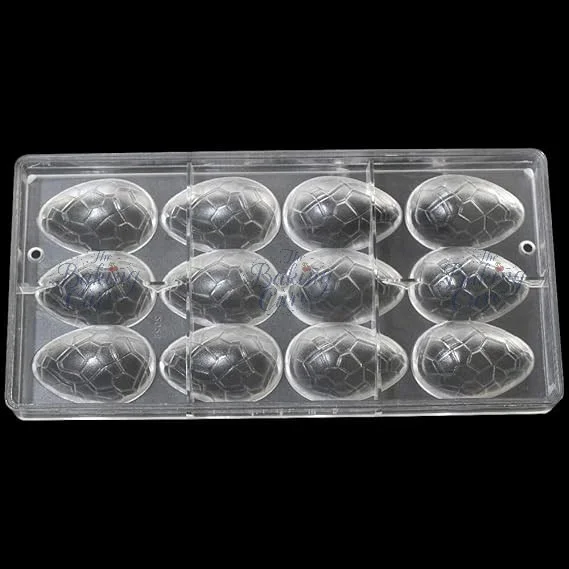 The Baking Curv 12 Holes Easter Eggs Shape Polycarbonate Chocolate Mold DIY Cake Decorating Mold Chocolate Pudding Moulds