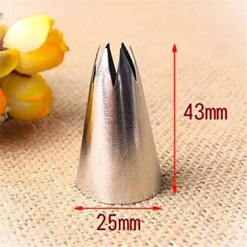 The Baking Curv 1M Big Imported Piping Nozzle – Stainless Steel Icing Tip for Cupcakes, Cakes & Frosting Swirls