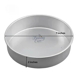 The Baking Curv 7 x 2 Inch Height Premium Silver Aluminum Round Cake Tin – Professional-Grade Bakeware for Perfect Cakes, Cheesecakes, Brownies, Muffins, Pies, Tarts, Gourmet Desserts & More