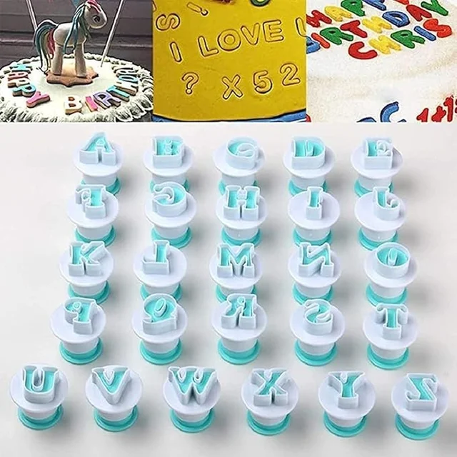 26 Pcs Push Easy Alphabet (Uppercase) Fondant, SugarPaste, Cookie Cutter