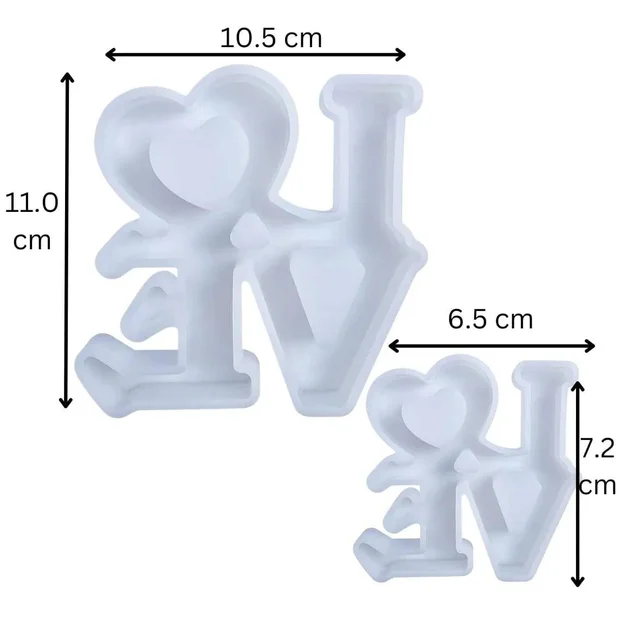 The Baking Curv Love with Heart Plunger Cutter Set of 2 – Romantic Fondant & Cookie Cutters for Cake Decorating