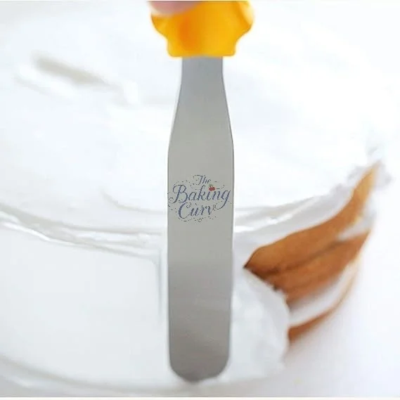 The Baking Curv 3-Piece Cake Icing Spatula Set – Angled & Straight Palette Knives for Smooth Cake Frosting & Decorating