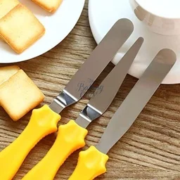 The Baking Curv 3-Piece Cake Icing Spatula Set – Angled & Straight Palette Knives for Smooth Cake Frosting & Decorating