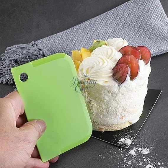 The Baking Curv 3-Piece Cake Scraper Set with Dough Cutter – Icing Smoother Tools for Cream, Ganache & Baking Prep