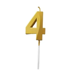 The Baking Curv Golden Number 4 Candle | Metallic Gold Cake Topper for Birthday, Party Decoration, Kids & Adults Celebration| Number Candle | Birthday Candle
