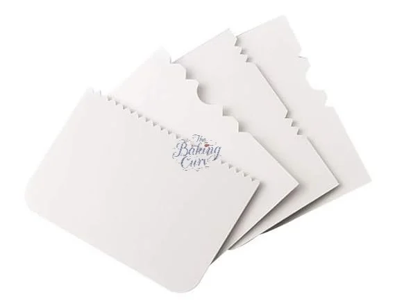 The Baking Curv 4pcs Side Scraper Set – Patterned Edge Cake Cream & Icing Smoother