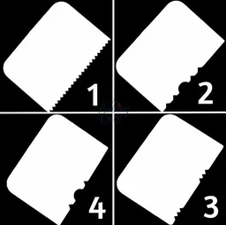 The Baking Curv 4pcs Side Scraper Set – Patterned Edge Cake Cream & Icing Smoother