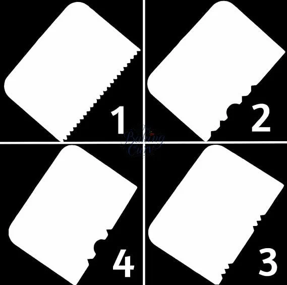 The Baking Curv 4pcs Side Scraper Set – Patterned Edge Cake Cream & Icing Smoother