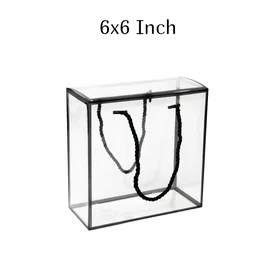 The Baking Curv Transparent 6x6 PVC Hamper Boxes with Handle – Square Gift Packaging Boxes for Hampers & Return Gifts - Pack Of 5