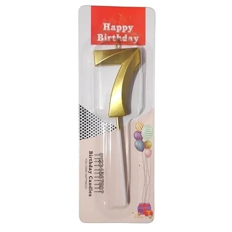 The Baking Curv Golden Number 7 Candle | Metallic Gold Cake Topper for Birthday, Party Decoration, Kids & Adults Celebration | Number Candle | Birthday Candle