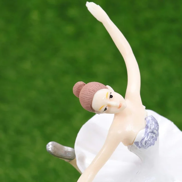 The Baking Curv White Ballerina Cake Topper – Ballet Dancer Theme Decoration for Girls’ Birthday Cakes