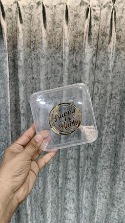 The Baking Curv Big Size Square Acrylic tub for Pudding and Tiramisue (Pack of 10)