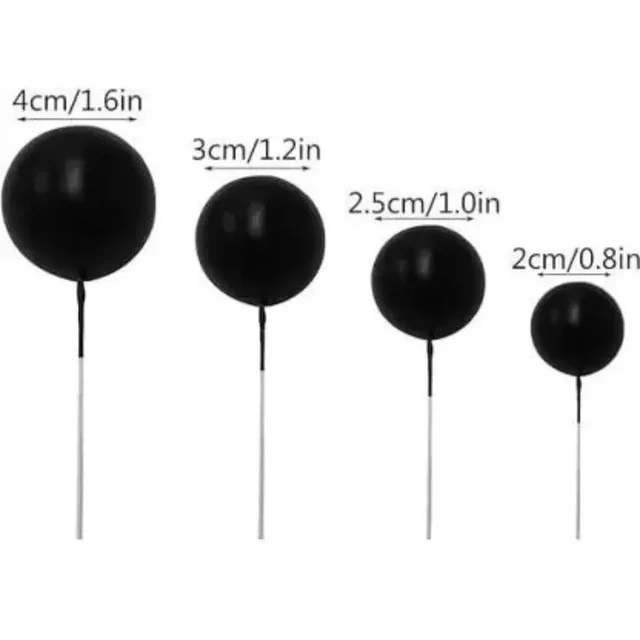Faux Ball Black – Decorative Balls for Cakes, Crafts & Festive Decor