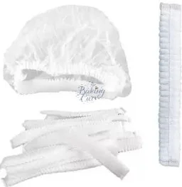 The Baking Curv Bouffant Cap ,Stretchable White Caps, Chef Cap for Kitchen