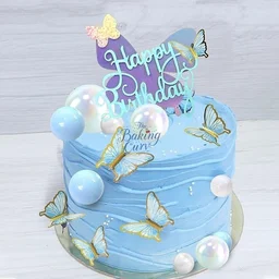 The Baking Curv Pastel Blue Butterfly Cake Toppers – Pack of 10 Elegant Decorative Butterflies | Cake Decoration