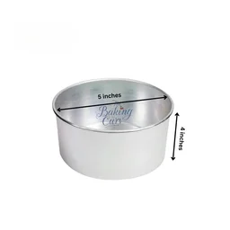 The Baking Curv 5 x 4 Inch Height Premium Silver Aluminum Round Cake Tin – Professional-Grade Bakeware for Perfect Cakes, Cheesecakes, Brownies, Muffins, Pies, Tarts, Gourmet Desserts & More