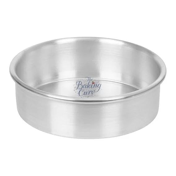 The Baking Curv 6 x 2 Inch Height Premium Silver Aluminum Round Cake Tin – Professional-Grade Bakeware for Perfect Cakes, Cheesecakes, Brownies, Muffins, Pies, Tarts, Gourmet Desserts & More