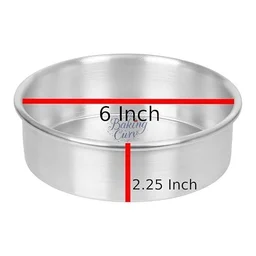 The Baking Curv 6 x 2 Inch Height Premium Silver Aluminum Round Cake Tin – Professional-Grade Bakeware for Perfect Cakes, Cheesecakes, Brownies, Muffins, Pies, Tarts, Gourmet Desserts & More