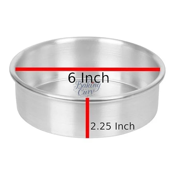 The Baking Curv 6 x 2 Inch Height Premium Silver Aluminum Round Cake Tin – Professional-Grade Bakeware for Perfect Cakes, Cheesecakes, Brownies, Muffins, Pies, Tarts, Gourmet Desserts & More