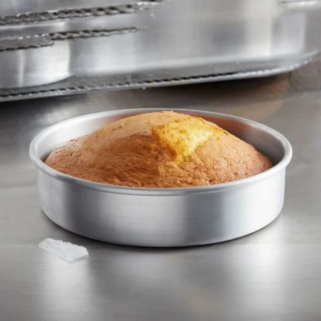 The Baking Curv 8 x 2 Inch Height Premium Silver Aluminum Round Cake Tin – Professional-Grade Bakeware for Perfect Cakes, Cheesecakes, Brownies, Muffins, Pies, Tarts, Gourmet Desserts & More
