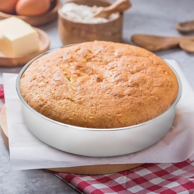 The Baking Curv 9 x 2 Inch Height Premium Silver Aluminum Round Cake Tin – Professional-Grade Bakeware for Perfect Cakes, Cheesecakes, Brownies, Muffins, Pies, Tarts, Gourmet Desserts & More