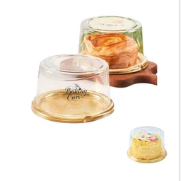 The Baking Curv PVC Round Bento Box With Golden Base Cake Box (CL1063) Pack of 500 - Pack Of 500