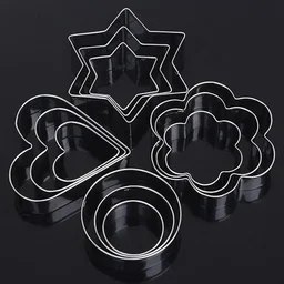 The Baking Curv 12 Pcs Stainless Steel Cookie Cutter Set – Assorted Shapes for Baking & Fondant Decoration