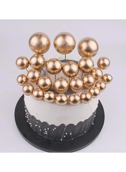 Faux Ball Golden – Decorative Balls for Cakes, Crafts & Festive Decor
