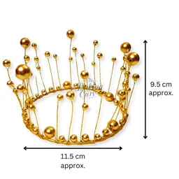 The Baking Curv: Pearl Crown Cake Topper - Elegant Non-Edible Decoration for Weddings & Special Occasions