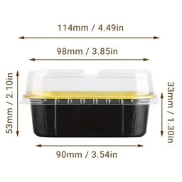 Rectangular 2x3" Foil Bake and Serve Containers with Lids for Cupcakes - Pack Of 5