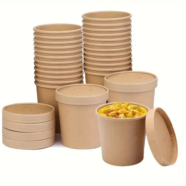 Round Long Paper Tub for Food Packaging – Disposable, Greaseproof, Eco-Friendly | The Baking Curv - Pack Of 5