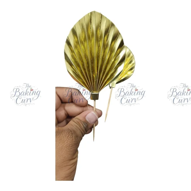 The Baking Curv Golden Paper Palm Leaf 2 Pcs Pair