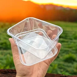 The Baking Curv Rectangle Tiramisu Plastic Container| Sturdy | Sleek - Pack of 5