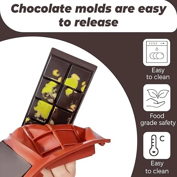 The Baking Curv 2 in 1 Deep Kunafa Chocolate Geometric & Classic Design Silicone Mould | Pistachio Kunafa Chocolate Bar Mould