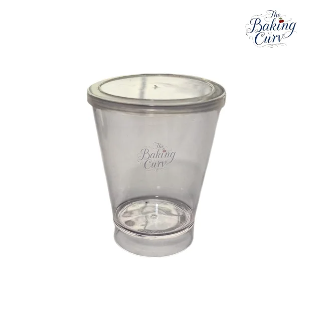 The Baking Curv Mousse Cup Glass With Lid | Ideal for Desserts, Mousse, Puddings