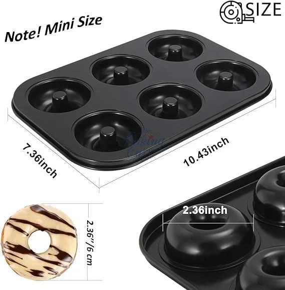 TheBakingCurv Aluminium Donut Tray 6 Cavity | Non-Stick Mould for Perfect Donuts , Cupcakes & Medu Vada