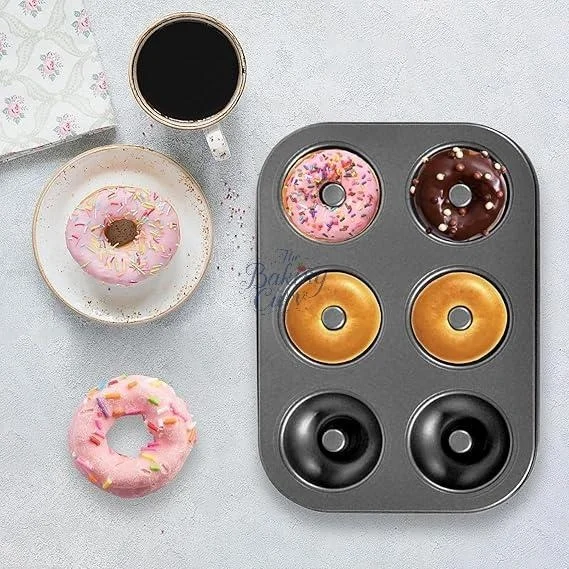 TheBakingCurv Aluminium Donut Tray 6 Cavity | Non-Stick Mould for Perfect Donuts , Cupcakes & Medu Vada