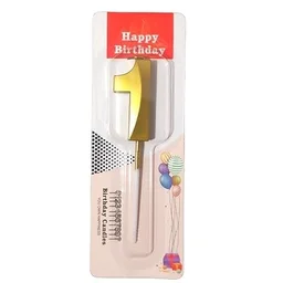 The Baking Curv Golden Number 1 Candle | Metallic Gold Cake Topper for Birthday, Party Decoration, Kids & Adults Celebration| Number Candle | Birthday Candle
