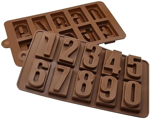 The Baking Curv Silicone Chocolate Number Mould – Flexible Mould for DIY Chocolates, Cakes & Fondant