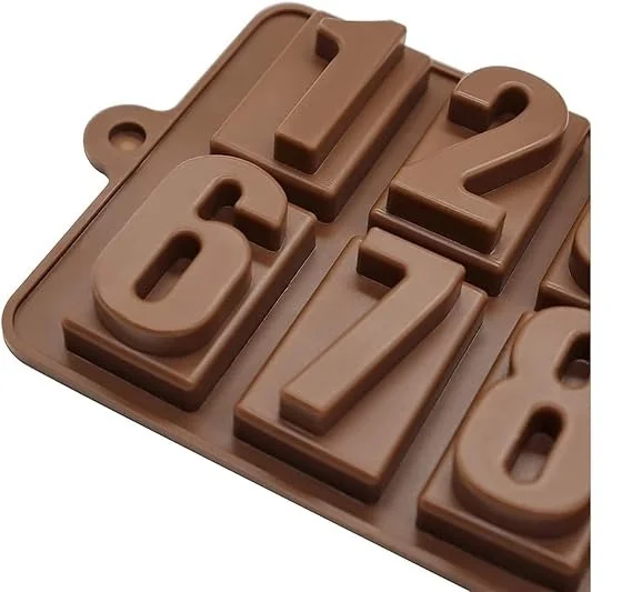 The Baking Curv Silicone Chocolate Number Mould – Flexible Mould for DIY Chocolates, Cakes & Fondant
