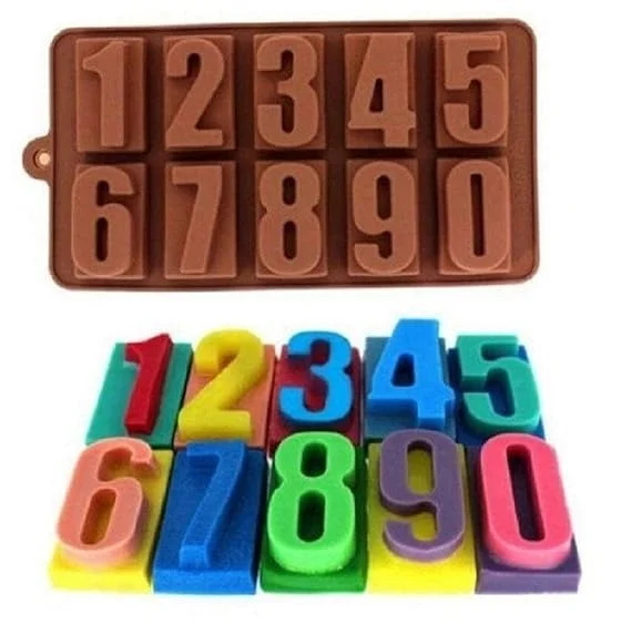 The Baking Curv Silicone Chocolate Number Mould – Flexible Mould for DIY Chocolates, Cakes & Fondant