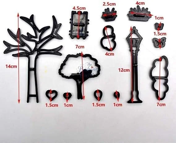 "Park Theme Silhouette Cookie Cutter – Scenic Outdoor Shapes for Fondant & Cookies"