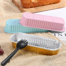 Rectangle Foil Limo Bake & Serve with Lid – Oven-Safe, Disposable Baking Tray with Dome Lid | The Baking Curv - Pack Of 10, Black