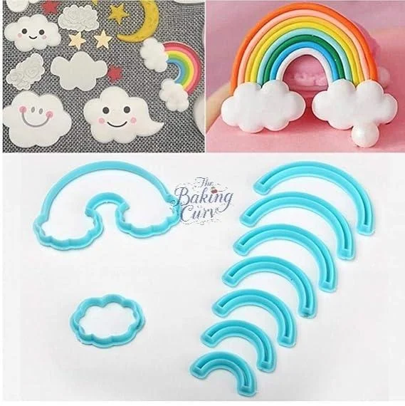 "Rainbow Cookie Cutter – Durable Plastic Mold for Cookies, Fondant & Crafts"