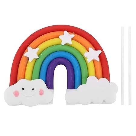 The Baking Curv Rainbow Cake Topper – Mixed Design Decorative Topper for Birthdays & Celebrations
