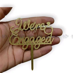 We Are Engaged Cake Topper