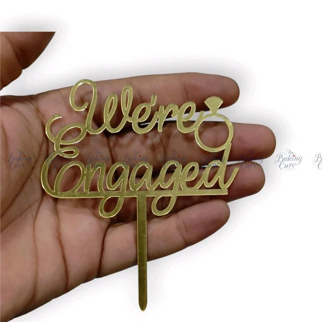 We Are Engaged Cake Topper