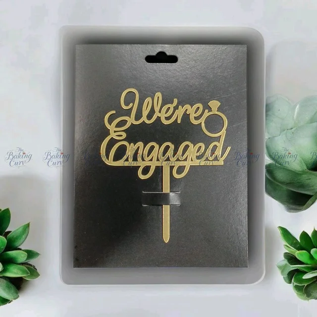 We Are Engaged Cake Topper